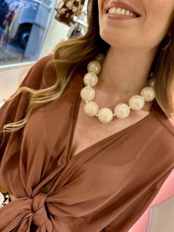 Collar Maxi Bolas Resina Natural