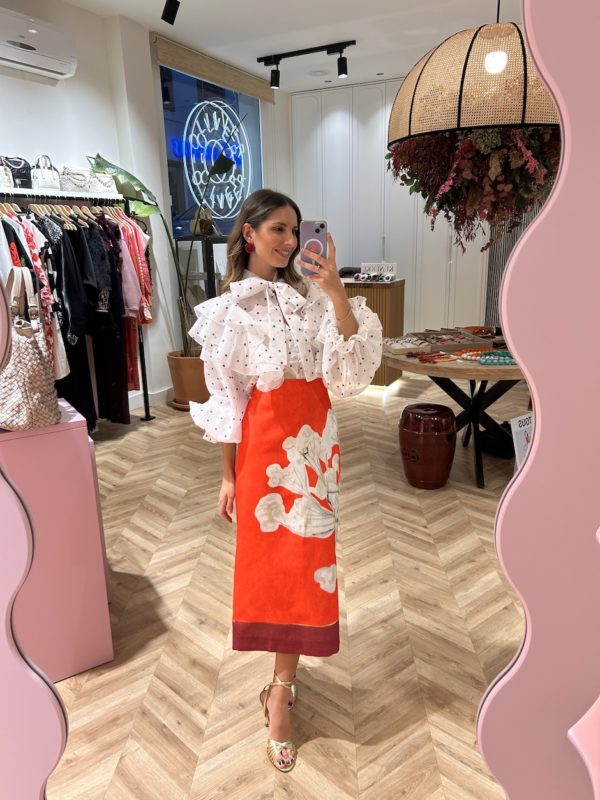 Falda Midi Lápiz Print Floral Quisquilla