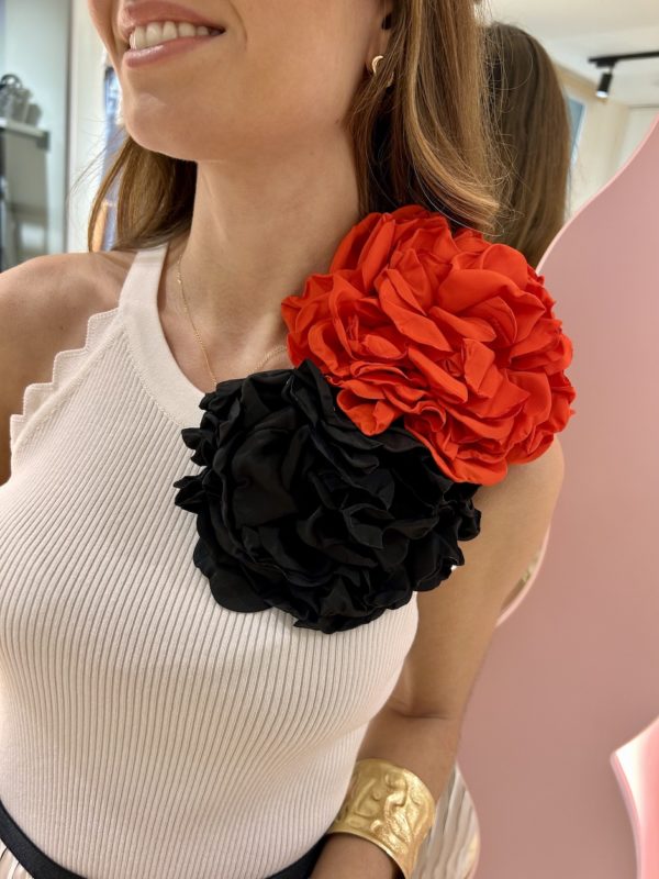 Broche Maxi Flor Negro - Imagen 2