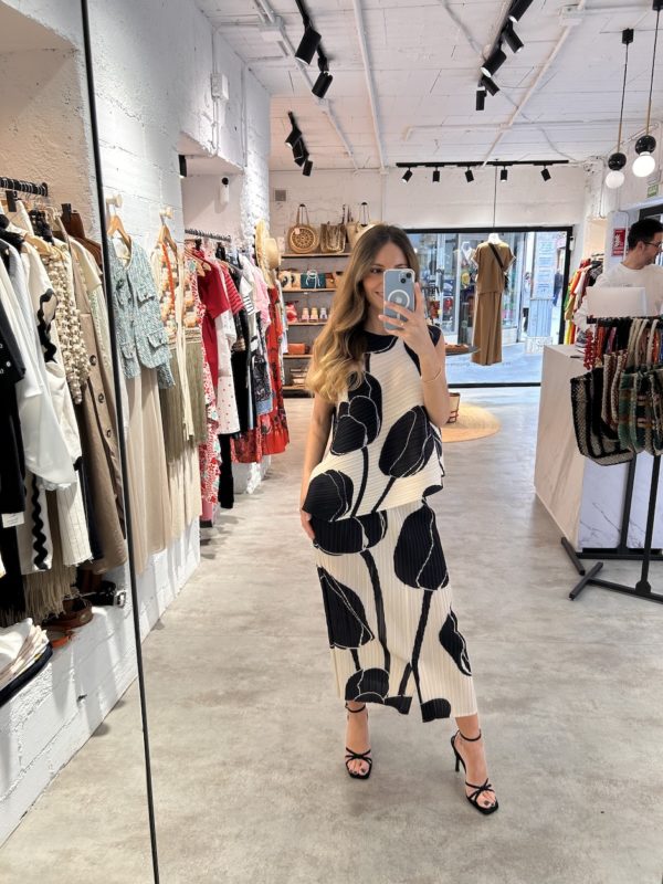 Conjunto Top Y Falda Plisado Estampado Floral - Imagen 4