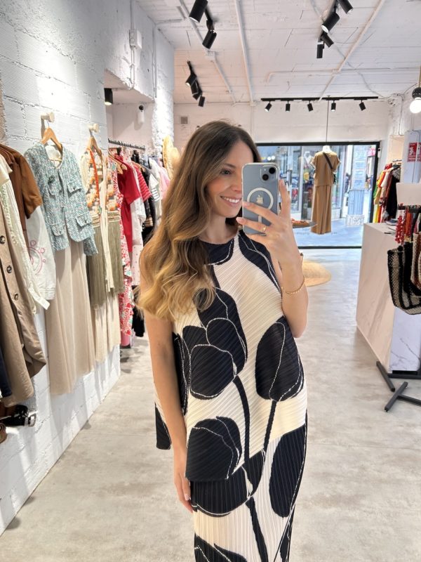 Conjunto Top Y Falda Plisado Estampado Floral - Imagen 2
