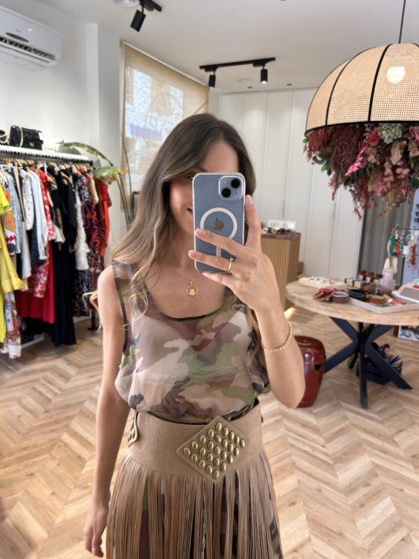 Top Organza Print Camuflaje - Imagen 2