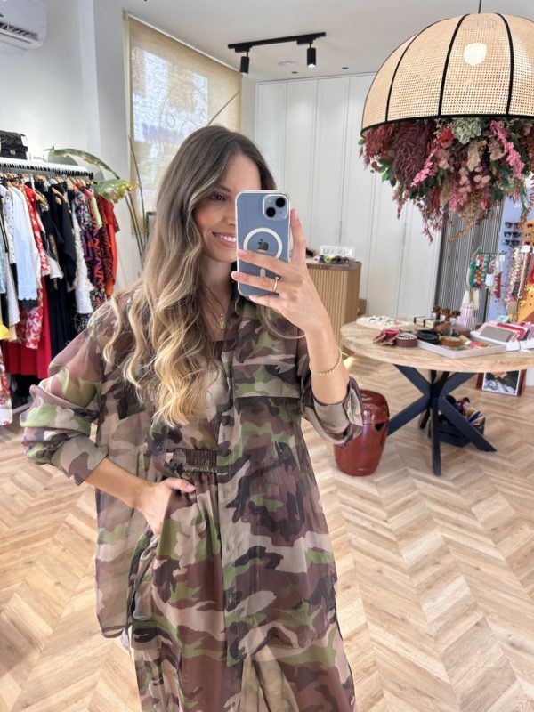 Camisa Organza Print Camuflaje