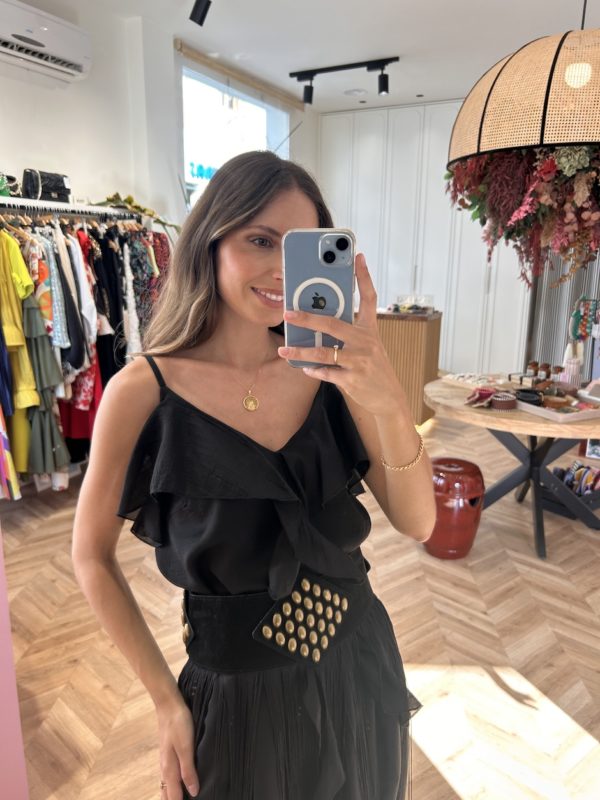 Top Organza Volante Negro - Imagen 3