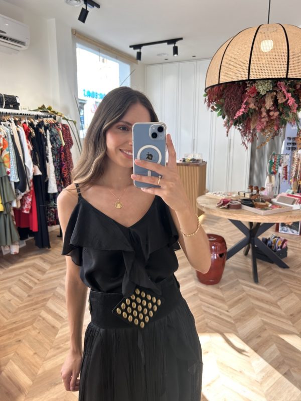 Top Organza Volante Negro - Imagen 2