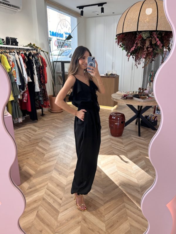 Pantalón Organza Joggers Negro - Imagen 3