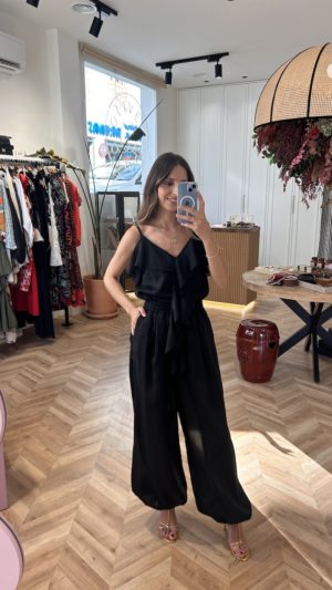 Pantalón Organza Joggers Negro