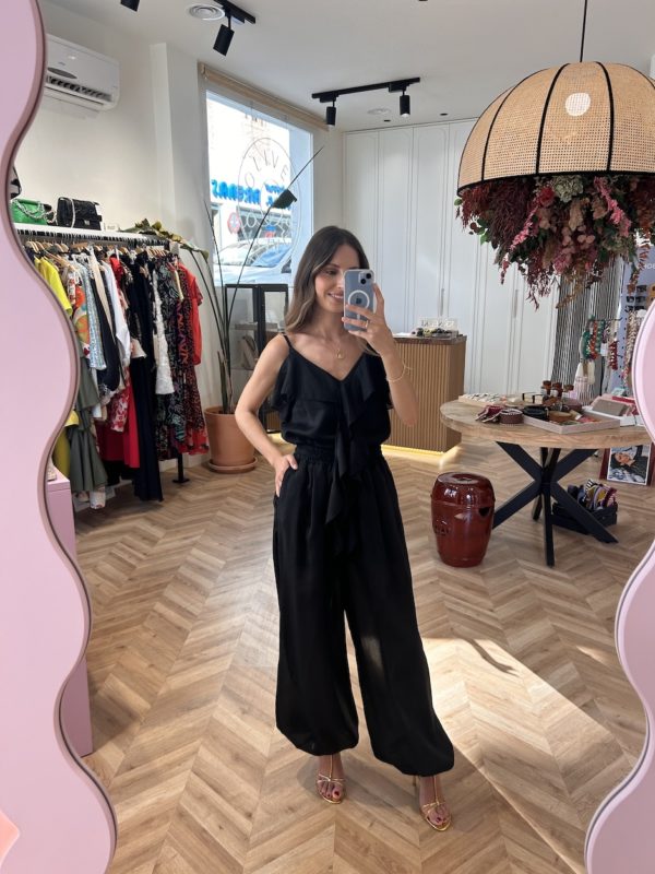 Pantalón Organza Joggers Negro