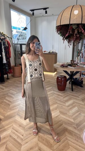 Conjunto Chaleco Y Vestido Crochet