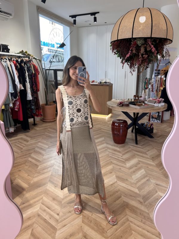 Conjunto Chaleco Y Vestido Crochet