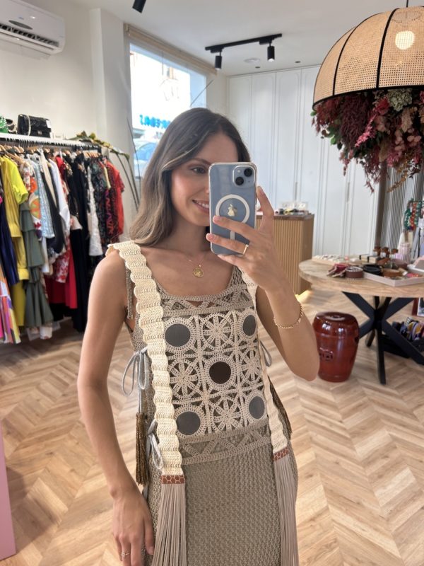 Conjunto Chaleco Y Vestido Crochet - Imagen 5