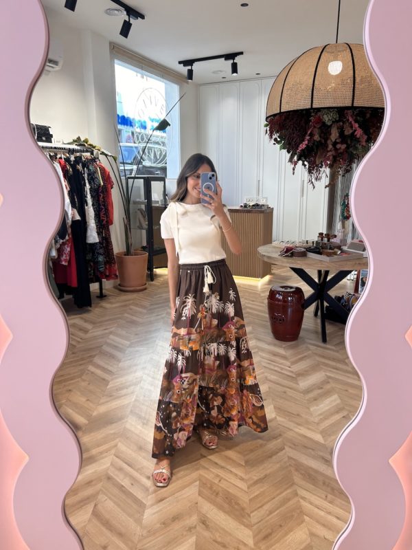 Falda Larga Estampado Floral - Imagen 3