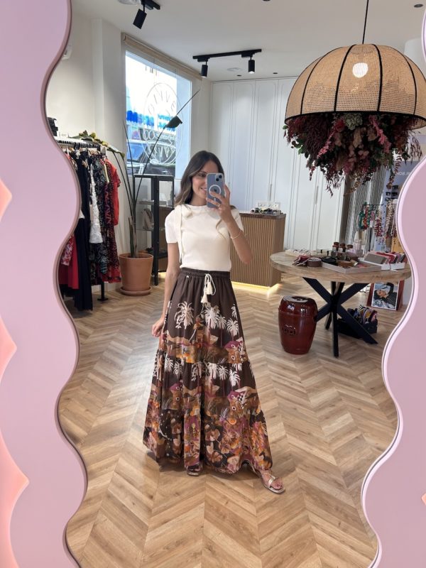Falda Larga Estampado Floral - Imagen 4