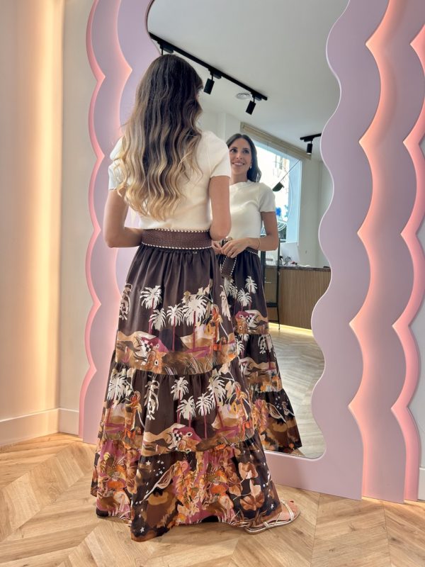 Falda Larga Estampado Floral - Imagen 5