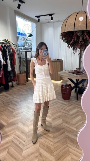 Conjunto Top Y Falda Punto Volantes