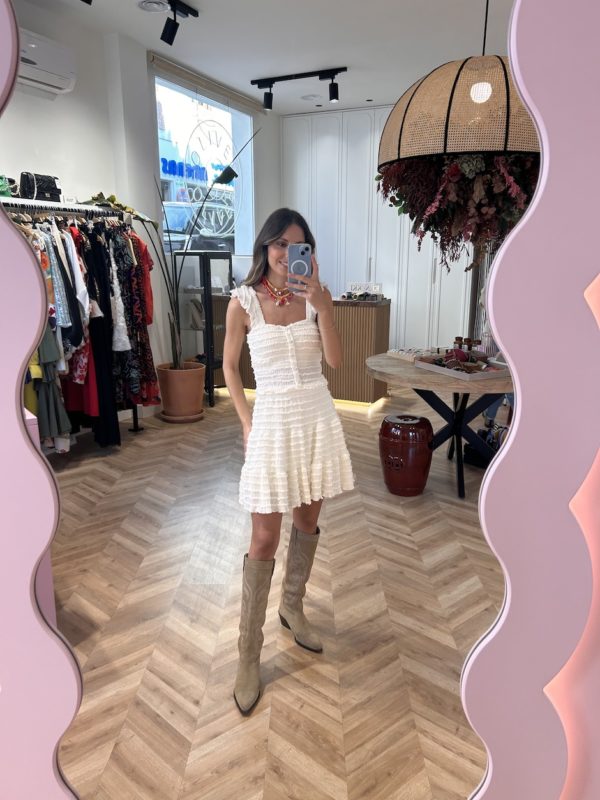 Conjunto Top Y Falda Punto Volantes