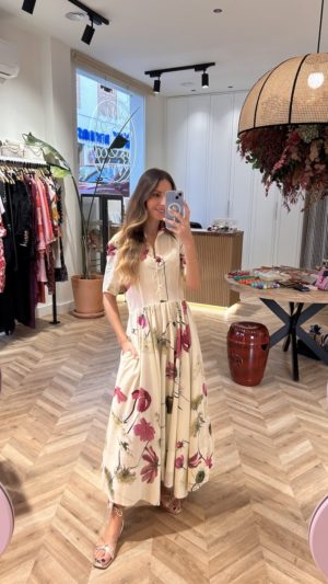 Vestido Camisero Asimétrico Print Amapolas
