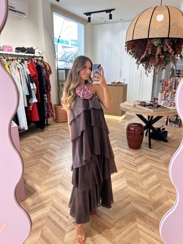Vestido Volantes Chocolate - Imagen 4
