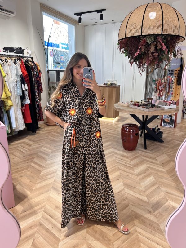 Maxi Camisa Estampado Animal Parches Soles
