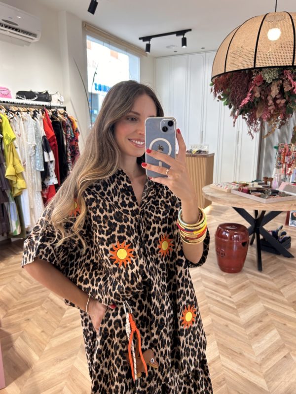 Maxi Camisa Estampado Animal Parches Soles - Imagen 3