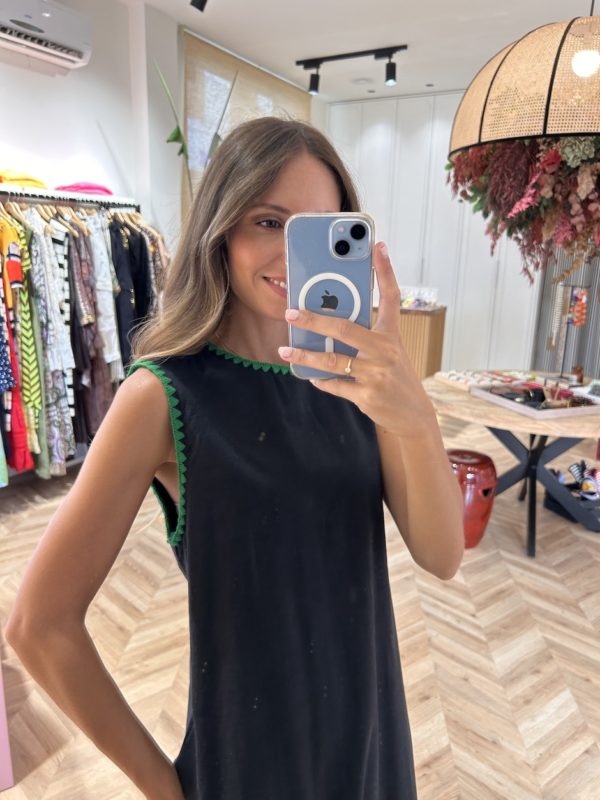 Vestido Largo Volante Bordado Inglés - Imagen 2