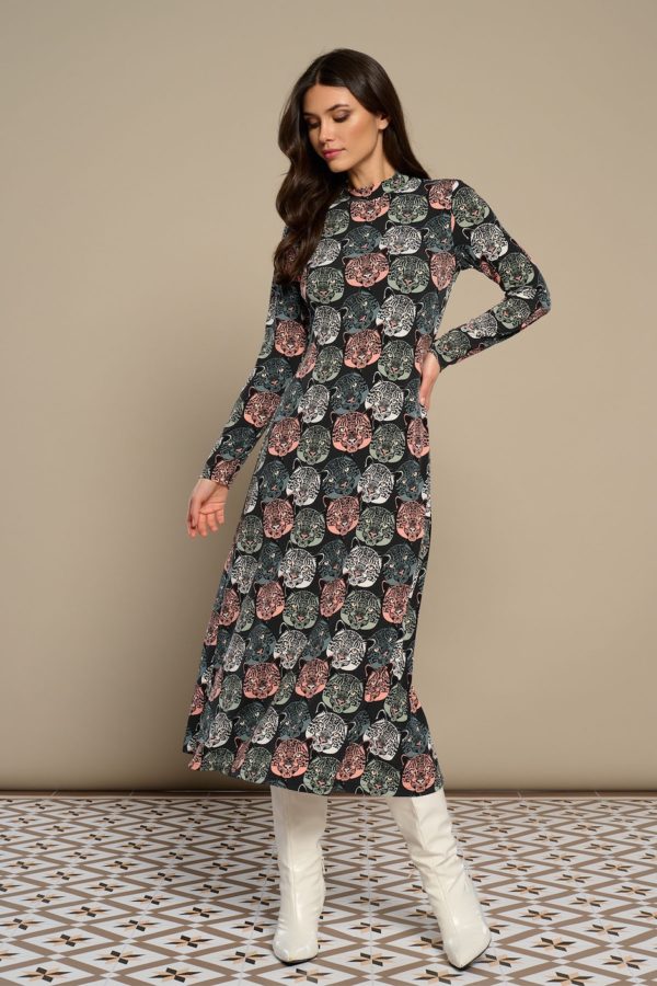 Vestido Midi Punto Print Guepardos