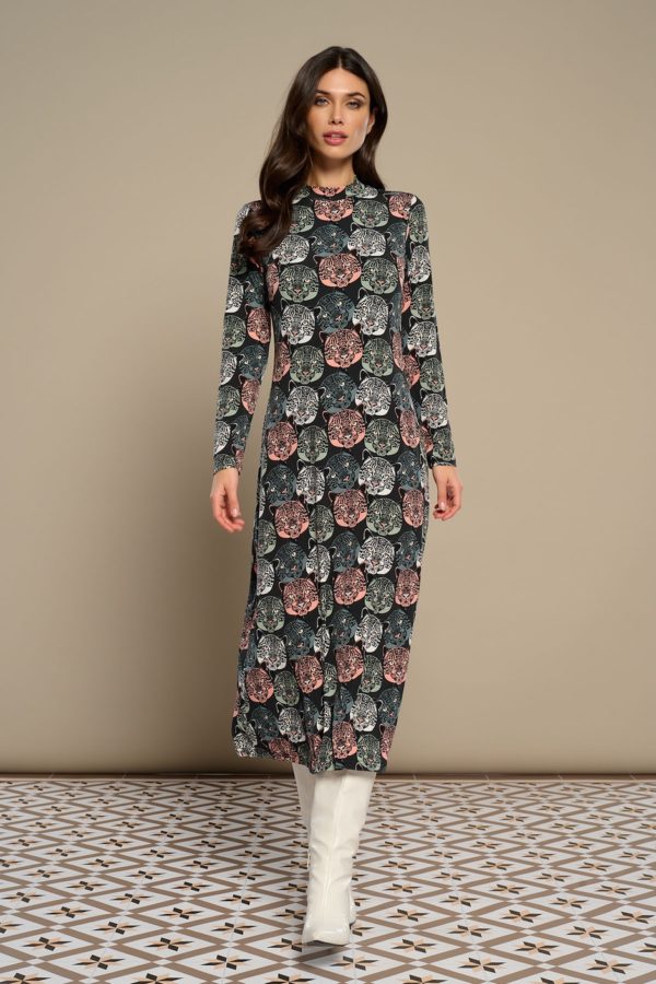 Vestido Midi Punto Print Guepardos - Imagen 2