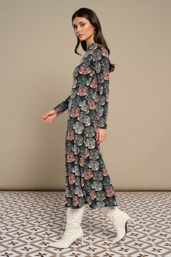 Vestido Midi Punto Print Guepardos - Imagen 3
