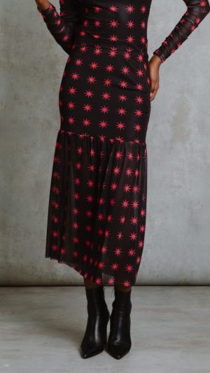 Falda Larga Tul Print Estrellas