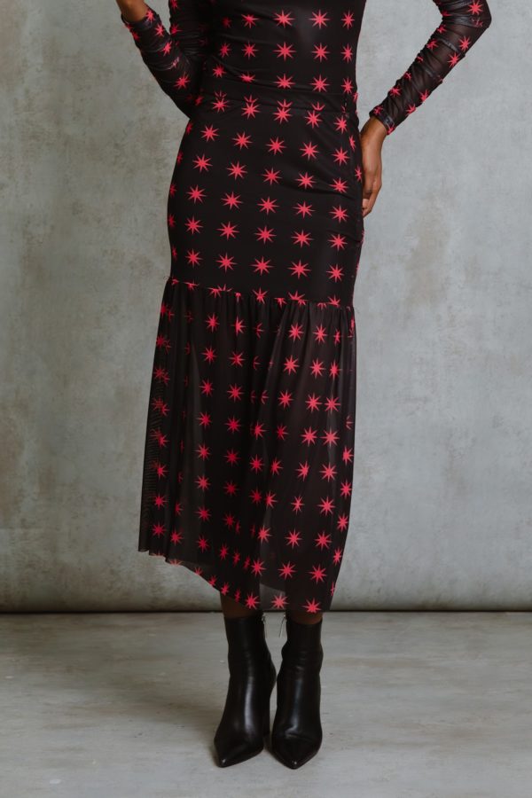 Falda Larga Tul Print Estrellas