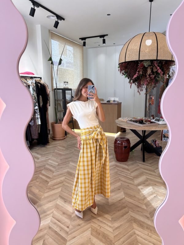 Falda Larga Lazada Cuadros Tartán - Imagen 3