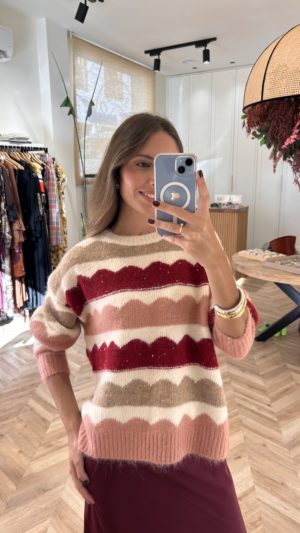 Jersey Ondas Aplicaciones Paillettes
