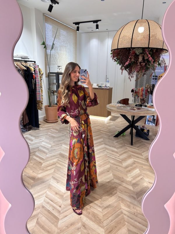 Vestido Largo Estampado Floral Abertura - Imagen 4