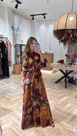 Vestido Largo Estampado Floral Abertura