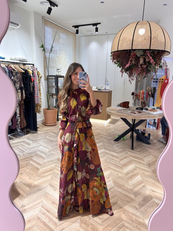 Vestido Largo Estampado Floral Abertura