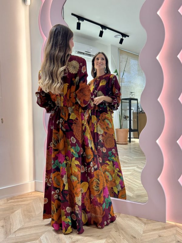 Vestido Largo Estampado Floral Abertura - Imagen 5