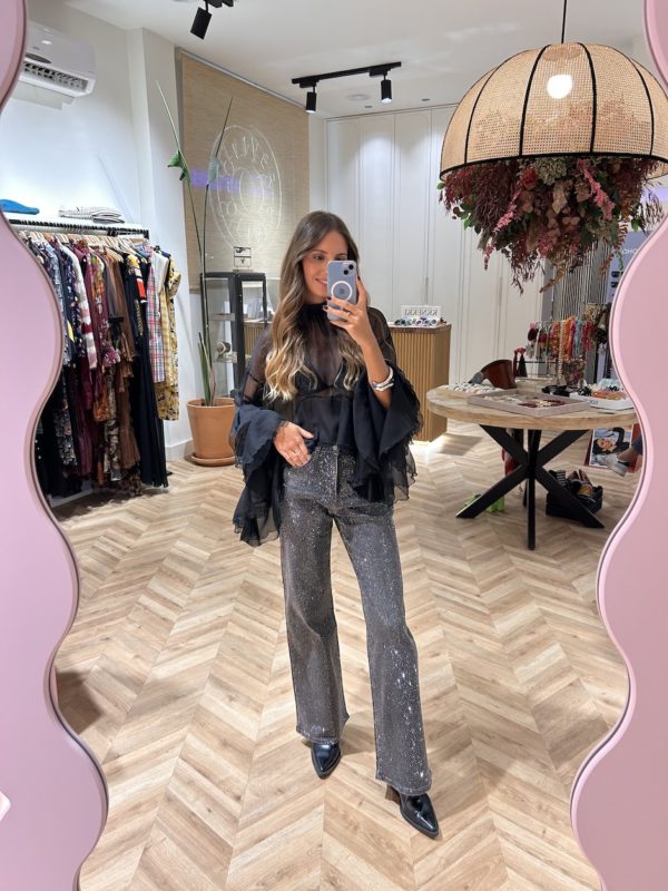 Jeans wide leg Aplicaciones Joya - Imagen 2