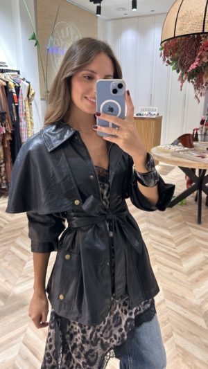 Cazadora Efecto Piel Capa