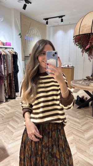 Maxi Jersey Rayas Mantequilla Y Chocolate