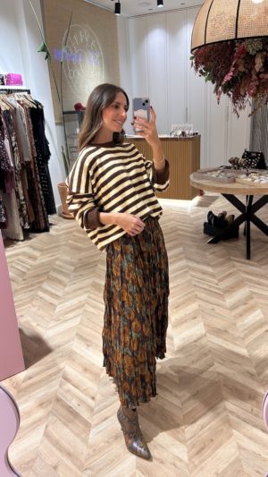 Falda Larga Plisada Print Floral