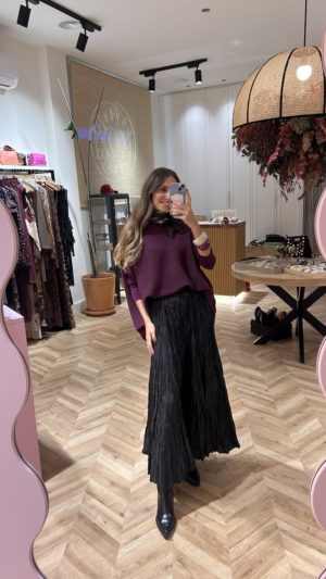 Falda Larga Plisada Negra