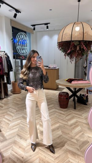 Jeans Balloon Pespunte Contraste