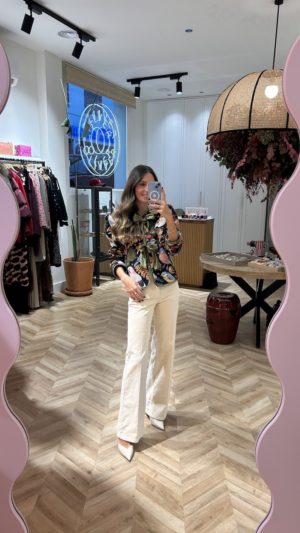 Pantalón Straight Micropana Marfil