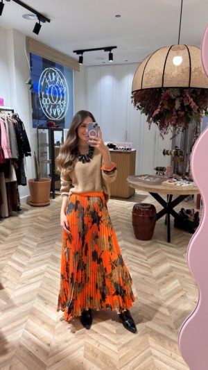 Falda Larga Plisada Print Floral