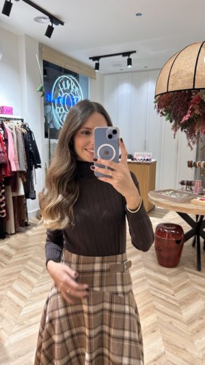 Jersey Canalé Ribete Pelo Chocolate