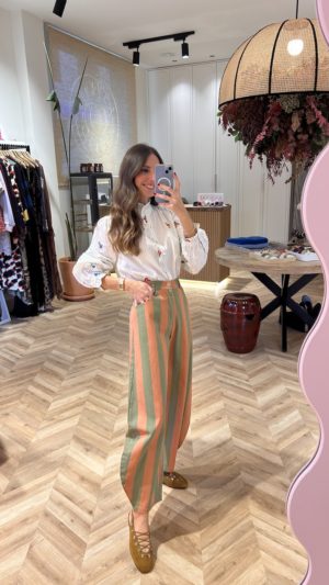 Jeans Balloon Rayas Caldera Y Kaki