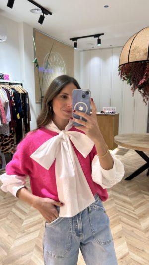 Jersey Alpaca Manga Corta Fucsia