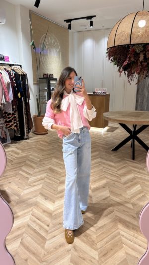 Jersey Alpaca Manga Corta Rosa Bebé