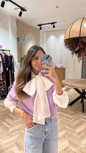 Jersey Alpaca Manga Corta Lila