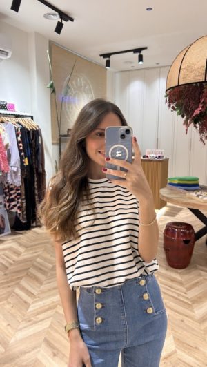 Top Navy Bajo Fruncido